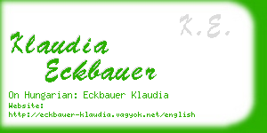klaudia eckbauer business card